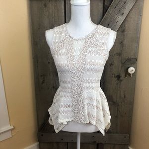 Bar lll  Lace Top With  Back Zipper Size Medium